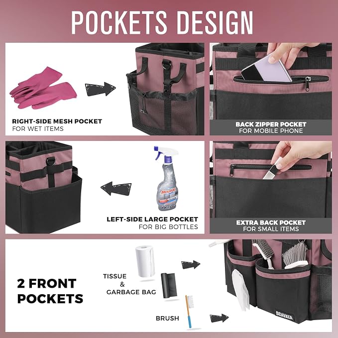 Compact Wearable Cleaning Caddy, Small Cleaning Caddy Supplies Organizer - Image 2