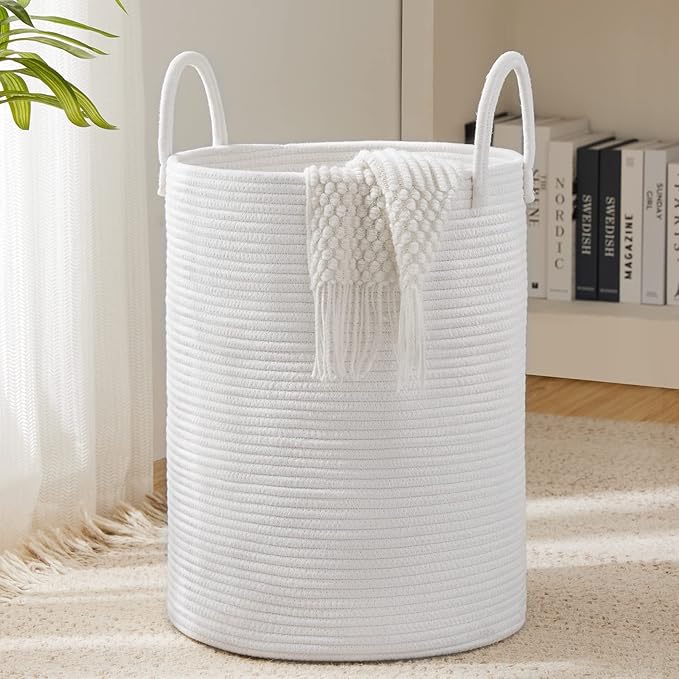 Woven Rope Laundry Hamper Basket by YOUDENOVA, 72L Tall Luandry Basket by YOUDENOVA