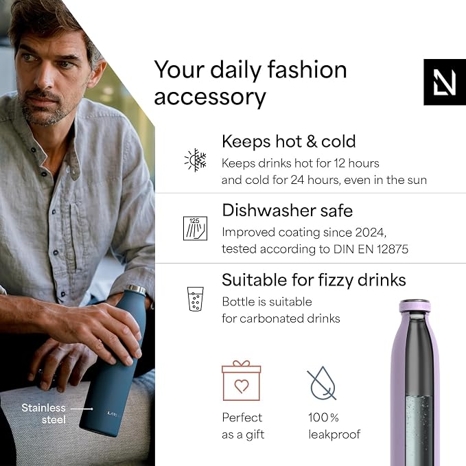 LARS NYSØM Stainless Steel Insulated Water Bottle 12oz 17oz 25oz 34oz 51oz | - Image 2
