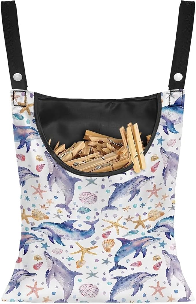 Cute Dophin Clothespin Bag Clothespin Storage by CREAMIC