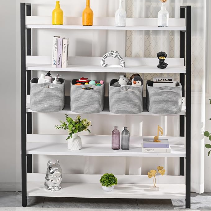 Storage Baskets for Organizing & Shelves, Woven Cotton Rope Organization Bins - Image 2