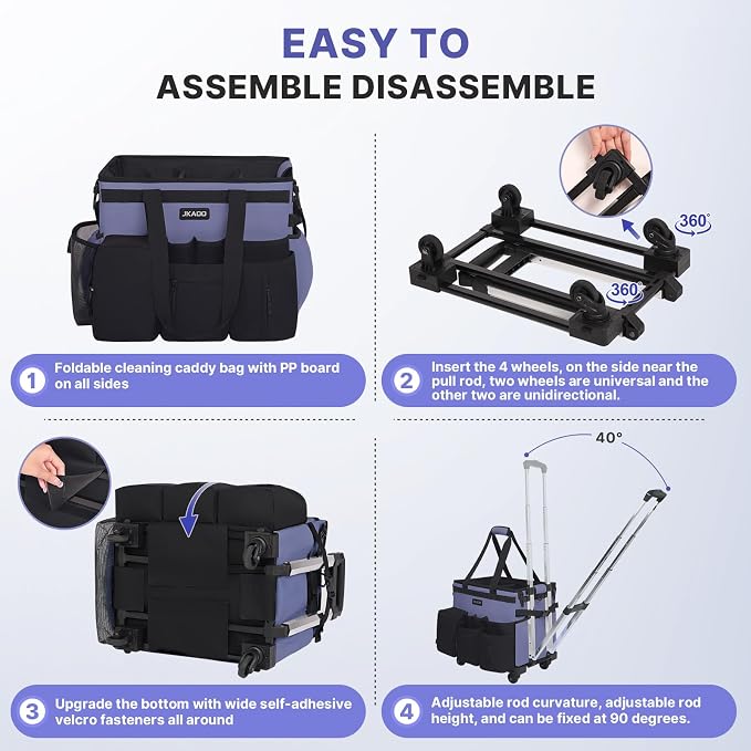 Large Rolling Cleaning Caddy Bag - Image 4