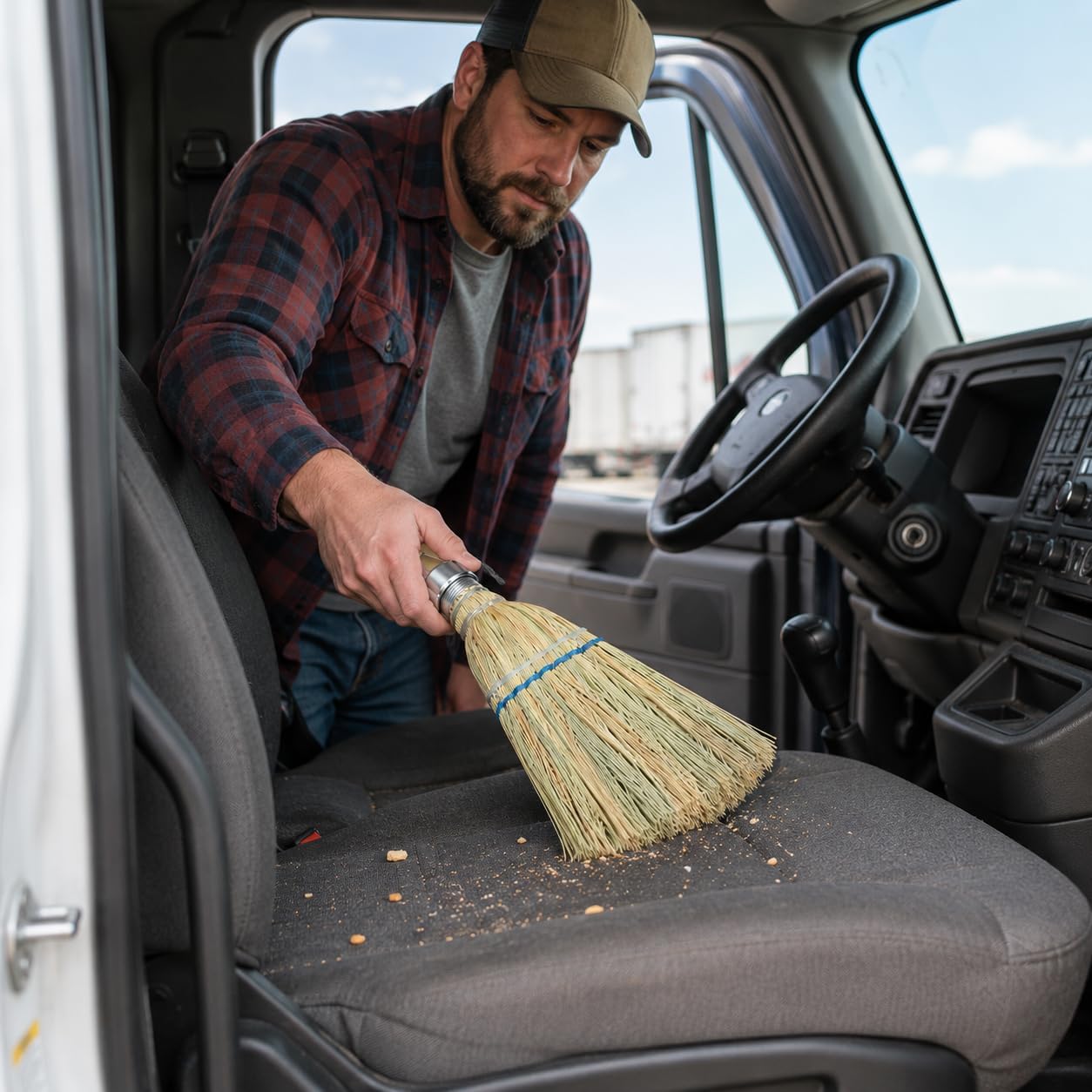 12 Inch Hand Whisk Broom Hand held Broom Corn Straw Mini Broom Outdoor Car Broom with Hang Hole for Cleaning Indoor Porches Floors Decks Driveways Dirt Dust 1Pack