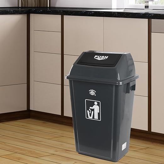 18 Gallon Grey Commercial Trash Can - Image 6