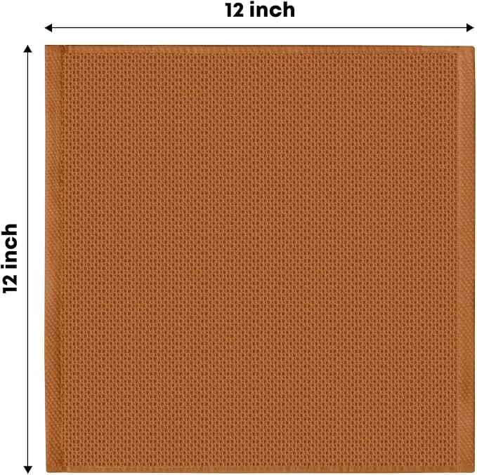 Artoid Mode 100% Cotton Caramel Waffle Weave Kitchen Dish Cloths, 12x12 Inch - Image 6