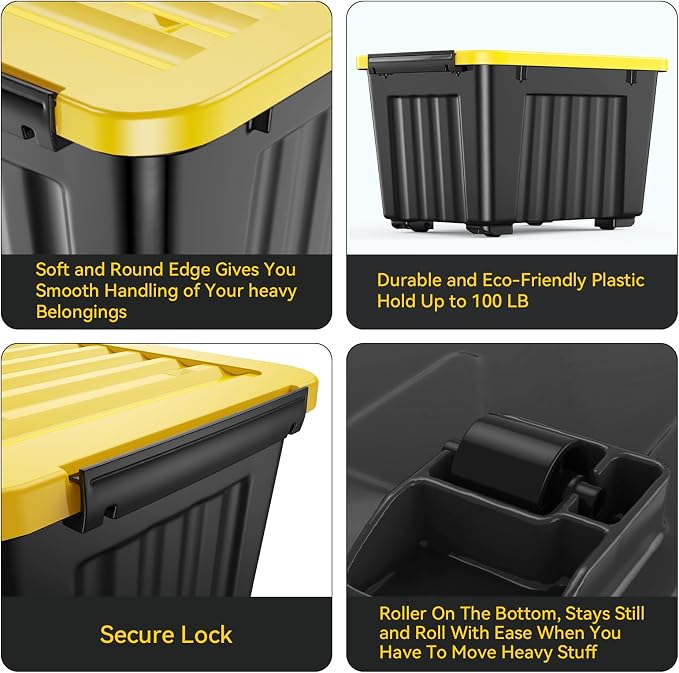 Nazhura 72Quart Plastic Storage Bin, Stackable and Nestable Storage Boxes - Image 8