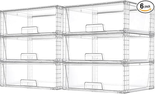 Vtopmart 6 Pack Large Stackable Storage Drawers, Easily Assemble Acrylic by Vtopmart