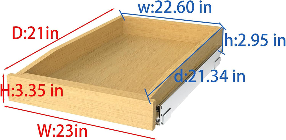 Wooden Pull out Cabinet Organizer 23" W x 21" D x 3.35" H, Hea...