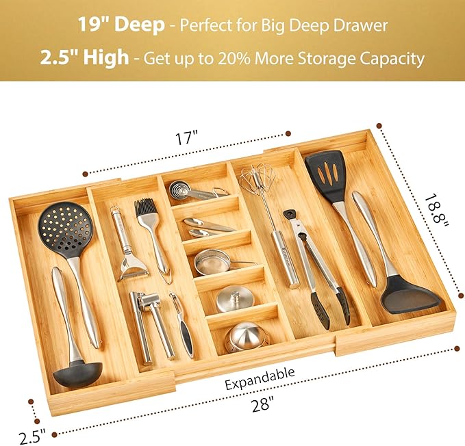 Umilife Extra Large Expandable Kitchen Drawer Organizer - Image 2