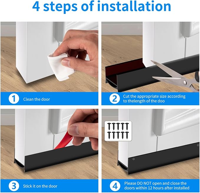 Door Draft Stopper, Strong Adhesive Door Sweep - Image 6