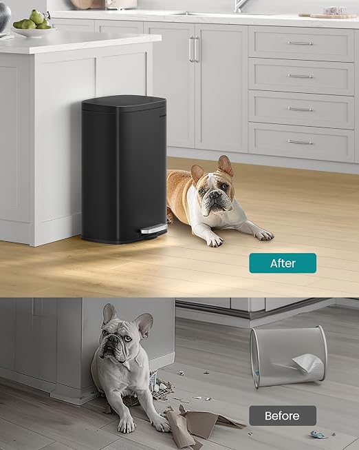 SONGMICS 13 Gallon Trash Can, Stainless Steel Kitchen Garbage Can, Recycling or - Image 8