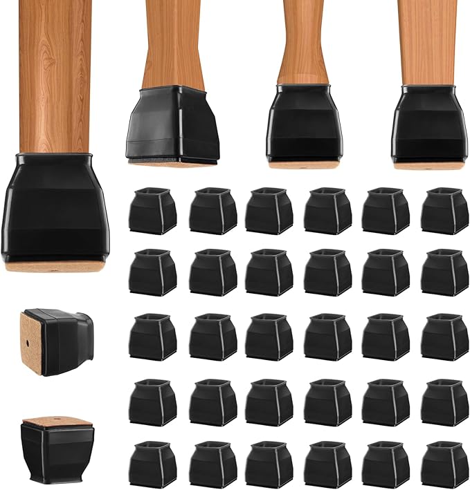 BALEINE 32 Pack Silicone Chair Leg Floor Protectors, Stool Leg Protectors Cap by BALEINE