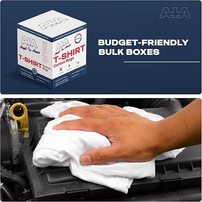 Angel-in-Armor White T-Shirt Rags – 25lb Bulk Box of Recycled Cotton Knit Shop - Image 5