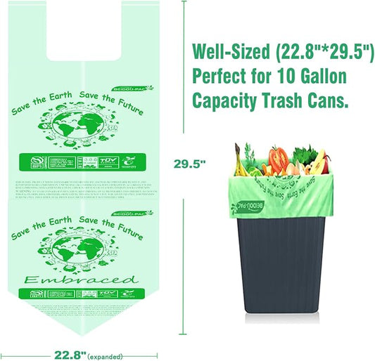 8-10 Gallon Compostable Trash Bags, Sturdy & Biodegradable, ASTM D6400 - Image 2