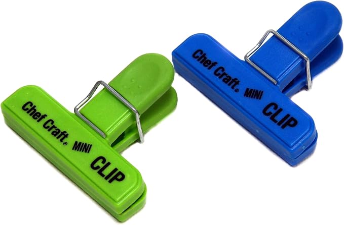 Chef Craft Select Plastic Mini Bag Clip, 3 inch width 2 piece set by ChefCraft