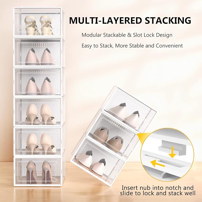 Secret Space 12 Pack X Large Shoe Organizer Storage Boxes - Image 3