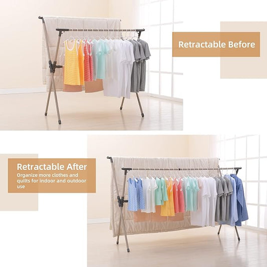 Clothes Drying Rack, Adjustable and Foldable Laundry Rack, Space Saving Hanger - Image 2