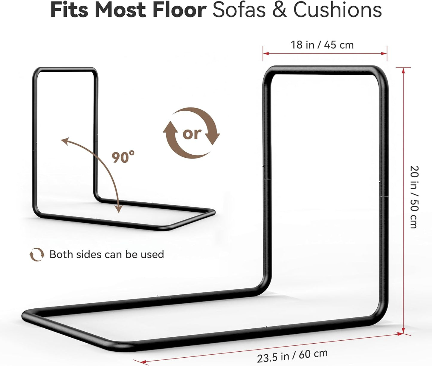 WOWMAX Floor Sofa Support Frame, Freestanding Back Support for Floor Cushions, No Wall Needed, Easy Assembly, Fits Most Floor Sofas (Sofa Not Included)