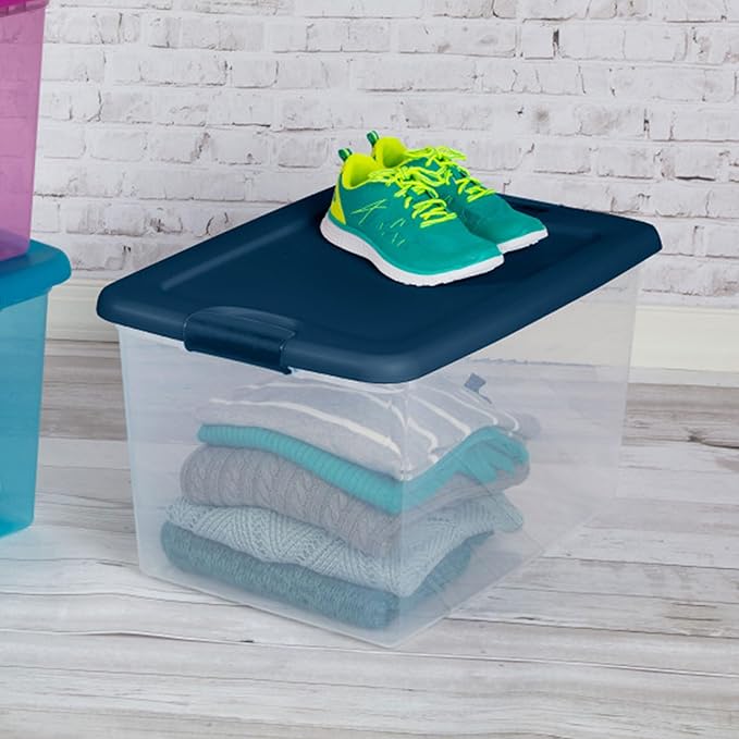 Sterilite 24-Pack Color Program, Large Clear Plastic Storage Bins - Image 3