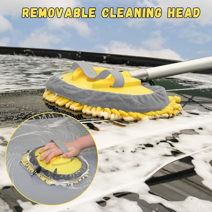144'' Long Extendable Handle Car RV Wash Brush Kits - Image 4