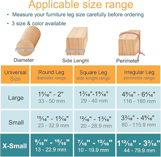 16 Pcs Chair Leg Protectors for Hardwood Floors, Silicone Felt Furniture Leg - Image 2