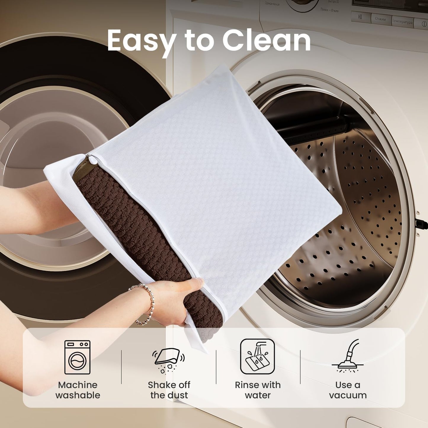 TYUU Bathroom Rugs Sets 3 Piece, Non Slip & Washable Bath Mat Set, Super Absorbent Quick Dry Bathroom Mat Set, Soft Low Pile for Toilet, Sink & Tub, 16"x24", 20"x30" & 20"x24" U Shape, Brown