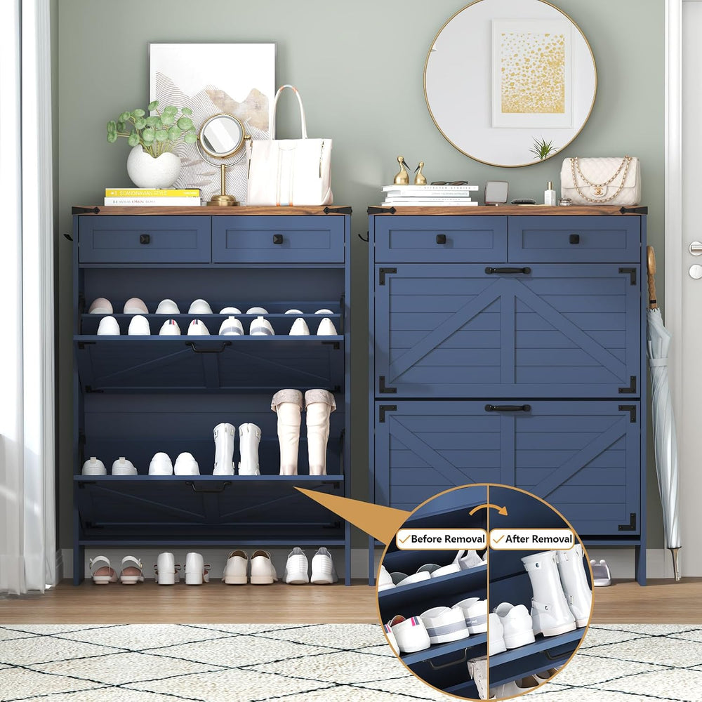 Shoe Storage Cabinet with Deodorizing Function, Farmhouse Narrow Hidden Shoe ...