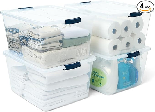 Rubbermaid Cleverstore 74 Qt Clear Storage Bins by Rubbermaid