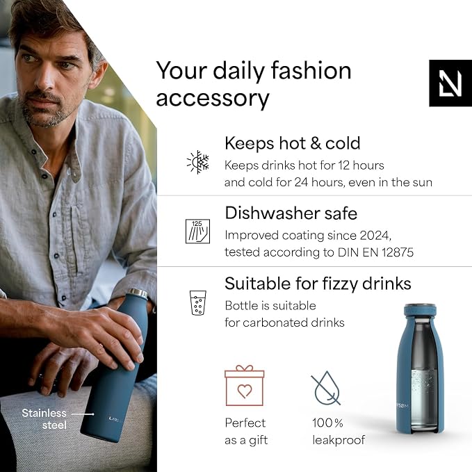 LARS NYSØM Stainless Steel Insulated Water Bottle 12oz 17oz 25oz 34oz 51oz | - Image 2