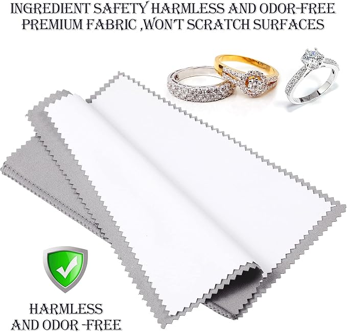 8 Pieces Large Jewelry Polishing Cloth Set Cleaning Cloths Silver Polishing - Image 4
