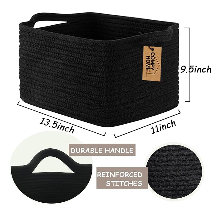 COMFY-HOMI 3PACK Cotton Rope Woven Basket - Image 4