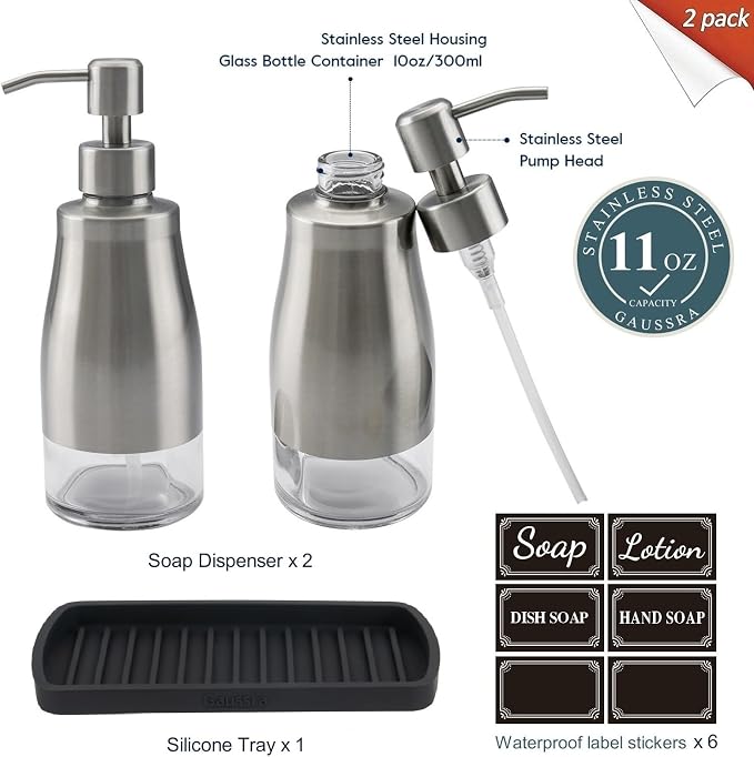 Gaussra Kitchen Soap Dispenser Set - Image 2