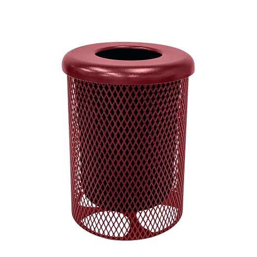 COATEDOUTDOORFURNITURE RFT-BUR Heavy Duty 32 Gallon Round Trash Receptacle by CoatedOutdoorFurniture