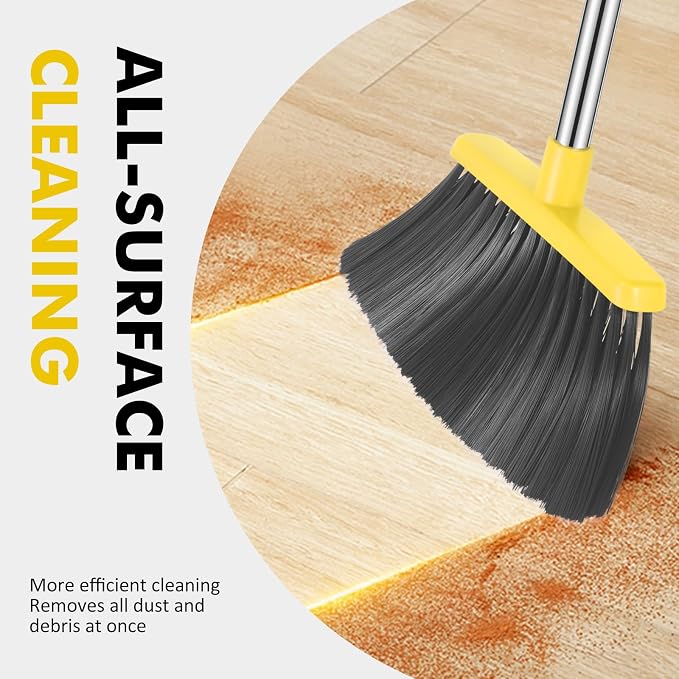 Heavy Duty Broom, 55 Inch Long Handle Outdoor Large Angle Brooms, Commercial - Image 6