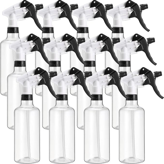 Eccliy 12 Pcs 16 Oz Plastic Spray Bottle, Adjustable Empty Reusable Sprayer by Eccliy