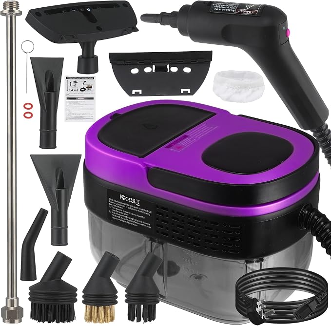 Steam Cleaner, 3-Level Adjustable Handle, 15s Heat-Up, 1.69 Quarts Tank by CKductpro
