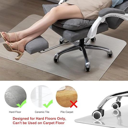 Kuyal Chair Mat for Hardwood Floor, 46 x 46 inches Rectangle Desk Durable - Image 2