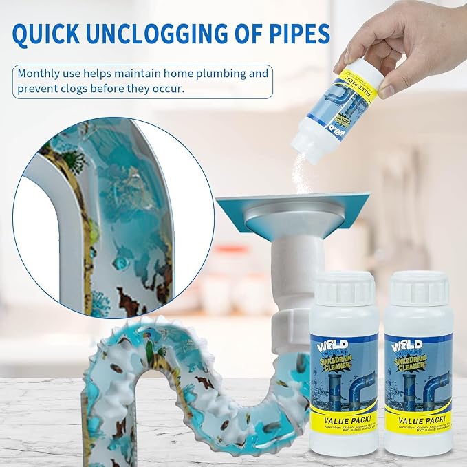 Wild Tornado Pipe Dredge, Powerful Sink Cleaner Powder Fast Foaming - Image 3
