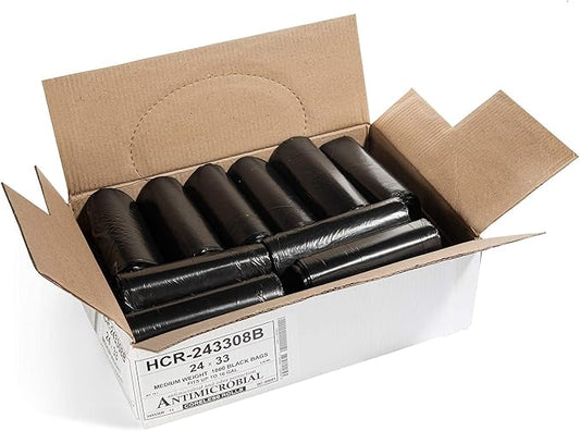 Aluf Plastics 12-16 Gallon Black Trash Bags - Image 2