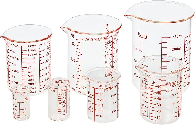 Ackers 7-Piece Glass Measuring Cup Set, Borosilicate Beaker Style Nesting - Image 8