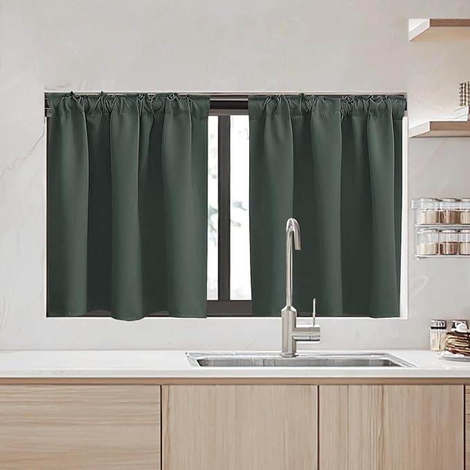 RYB HOME Short Blackout Curtains 36 inches Length - Image 2