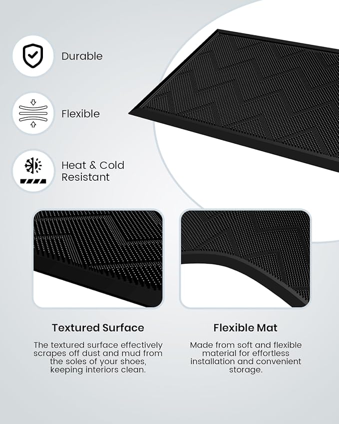 HAMARA Front Door Mat for Outside Entrance 35.5"x17" – Anti-Slip Dirt-Trapping - Image 4
