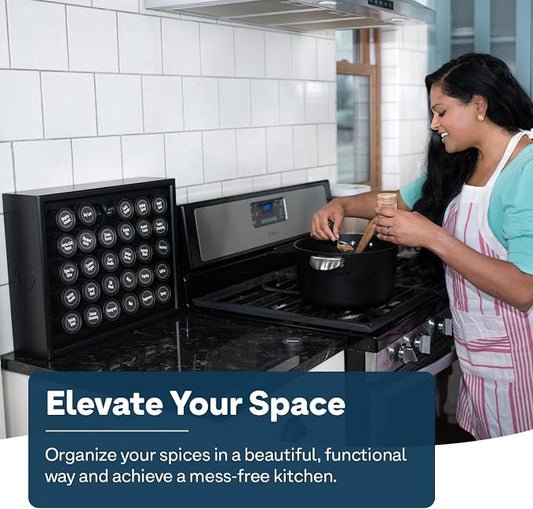 AllSpice Spice Rack Organizer, 525 Unique Labels, Countertop or Wall Mount - Image 2