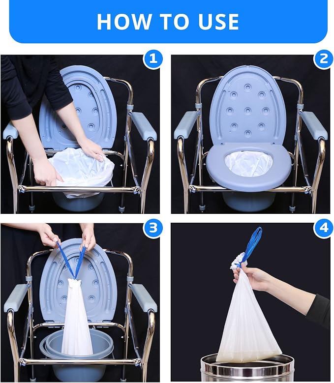 100 Bedside Commode Liners Bags - Image 3