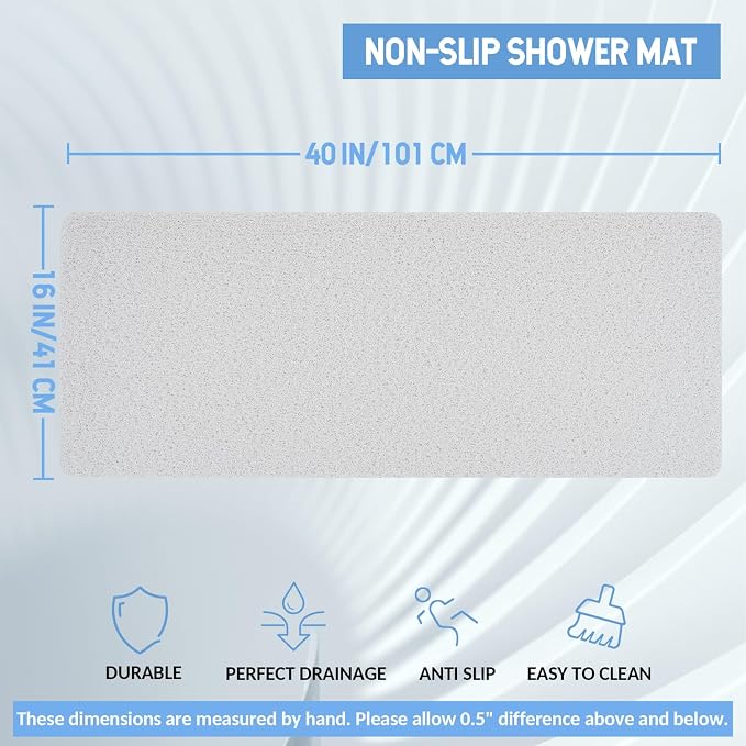 Non-Slip Bathtub Mat, Anti Slip Shower Mat, Fast Drying Bathtub Mats, Foot - Image 2