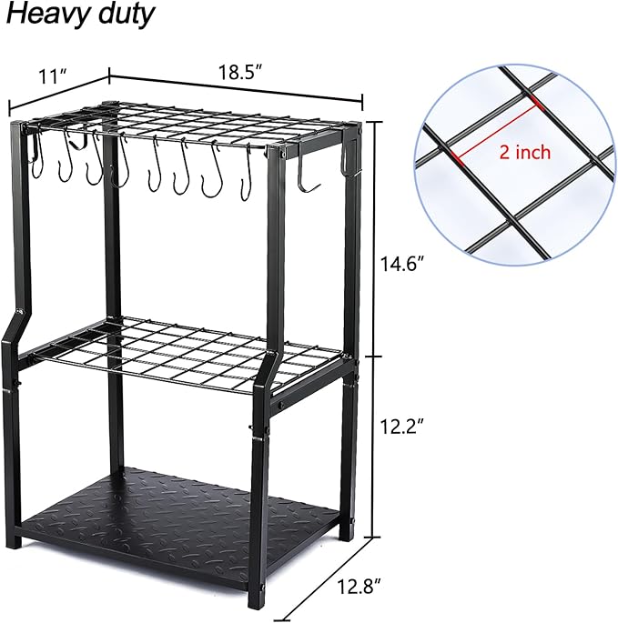Garden Tool Organizer, Yard Tool Rack Heavy Duty, Free Standing - Image 5
