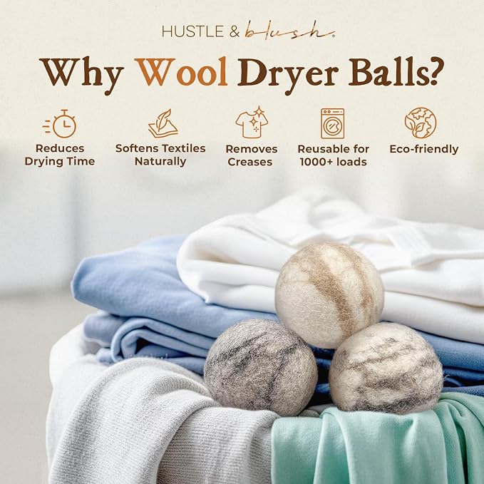 Fluff Ewes Wool Dryer Balls 3 Pack Premium New Zealand Wool Laundry Balls - Image 2