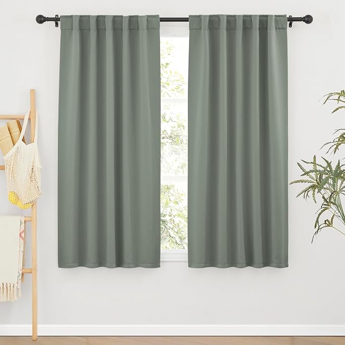 RYB HOME Room Darkening Curtains 2 Panels Set, Energy Efficient Privacy Drapes by RYBHOME