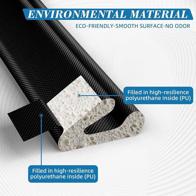 V-Shaped Weather Stripping Door Seal, 52.5FT Draft Stopper - Image 5