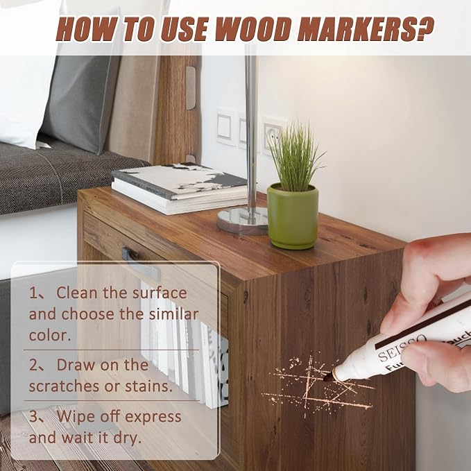 SEISSO 18 Colors Wood Wax Sticks ＆ Wood Markers Furniture Repair Kit - Image 4